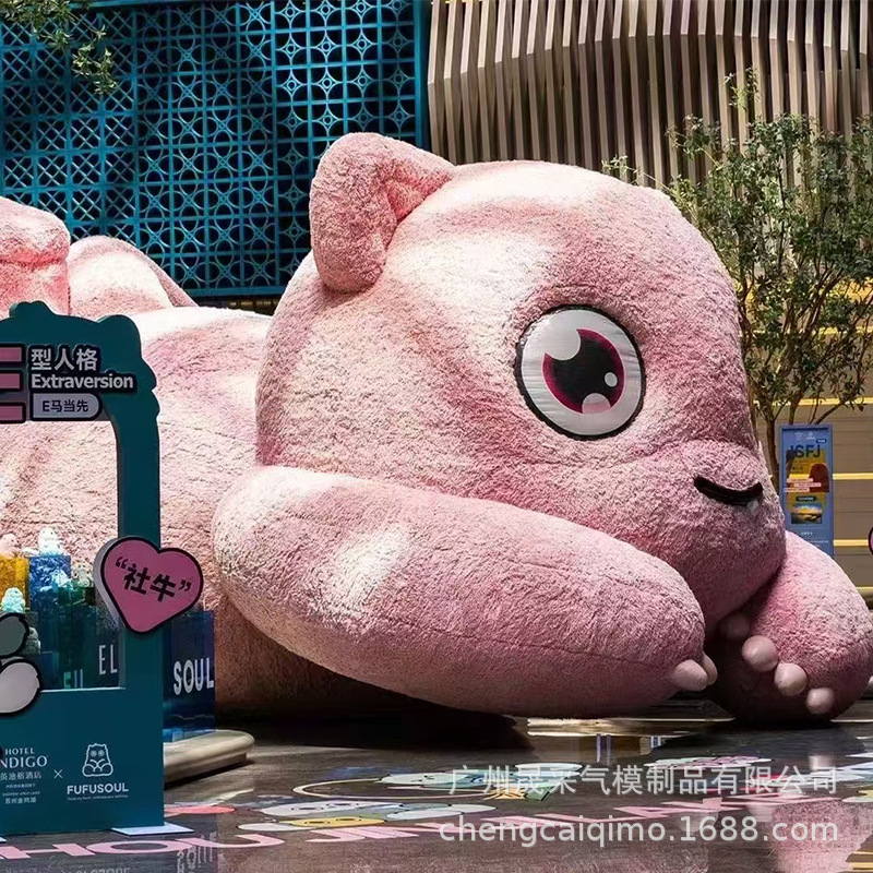 充气猫毛绒卡通气模美陈ip公仔定 制商场室内户外大型吉祥物人偶