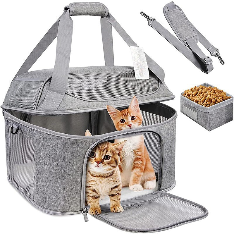 Bolsa de gato de Amazon, bolsa de gato grande portátil, bolsa de mascota desmontable, transpirable y plegable de gran capacidad.