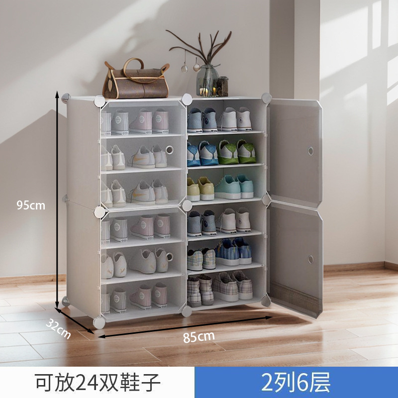 Estante de zapatos simple puerta doméstica multicapa de almacenamiento a prueba de polvo interior nuevo tipo 2026 alquiler transparente gabinete de zapatos de plástico