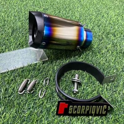 302R 252R Motorcycle exhaust pipe - ar-titanium-alloy-burnt-blue-tip-60mm-stainless-steel-clamp