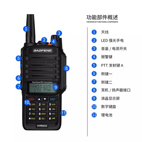 baofeng Baofeng intercom UV-9RPLUS manufacturer self-operated 15W high power IP67 waterproof outdoor batch