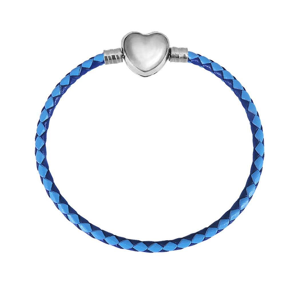 Bracelets Classification Casual Simple Style Heart Shape Pu Leather Titanium Steel Women's Bracelets