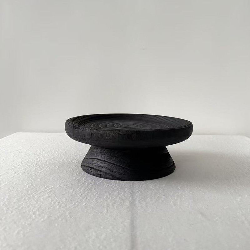 寂風実木黒芸術トレーレトロ着地香薫ろうそく台中国式禅意装飾置物|undefined