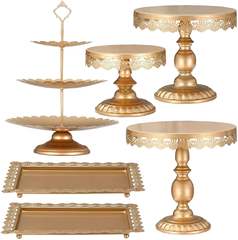 European-style iron and gold cake stand for Western restaurants, cafes, afternoon tea, pastries, desserts, display rack set
