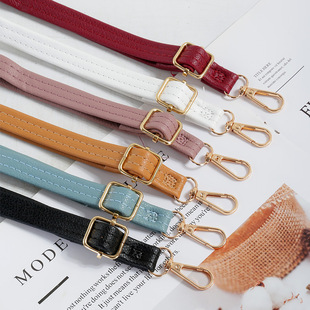 Cross-border generation hair backpack belt sling belt new shoulder strap accessories strap mobile phone hanging portable belt simple solid color pu shoulder strap