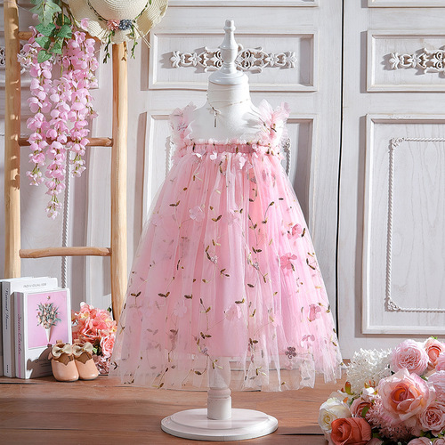 Cross-border children's clothing princess dress summer new formal dress little girl net bell-bottom dress children's fashion show dress