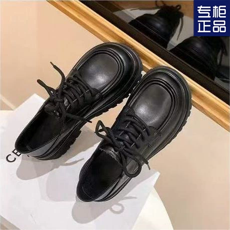 2024 новые одиночные туфли Lefu кожаные туфли на толстой подошве модные нескользящие туфли для детей ретро британский дикий круглый шнуровка