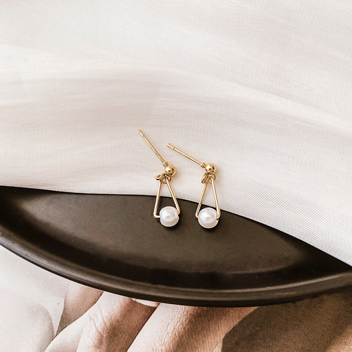 Night market stall supply 925 silver needle pearl earrings ins style fashion versatile earrings simple temperament earrings wholesale
