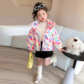 女宝宝冬季新款甜美白鸭绒加厚羽绒服小女孩保暖洋气外套抗寒外衣