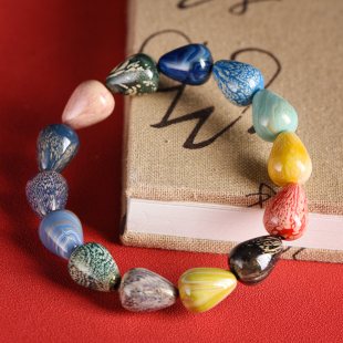Lacquer Beads Special-shaped Beads Old Beads Bracelet Fuzhou Lacquer Chinese Style Buddha Beads Jewelry Non-heritage Handicraft DIY