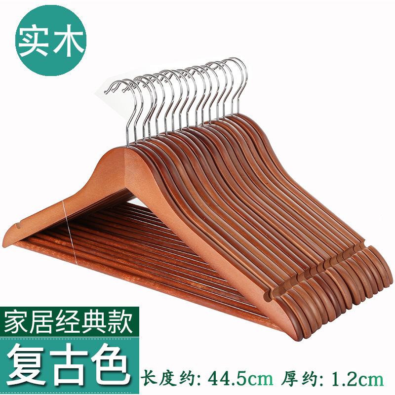 Perchas de madera maciza tienda de ropa hotel al por mayor soporte de ropa para el hogar dormitorio estante de ropa percha madera para adultos