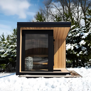 High-End Design Canadian Red Cedar Solid Wood Outdoor Sauna Steam Room for Sale