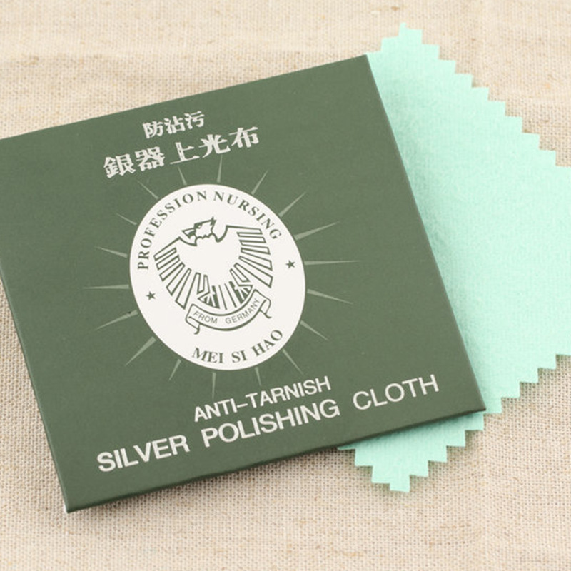 S925純銀飾品德國包裝首飾保養雙面絨擦銀布銀器上光布現貨批發