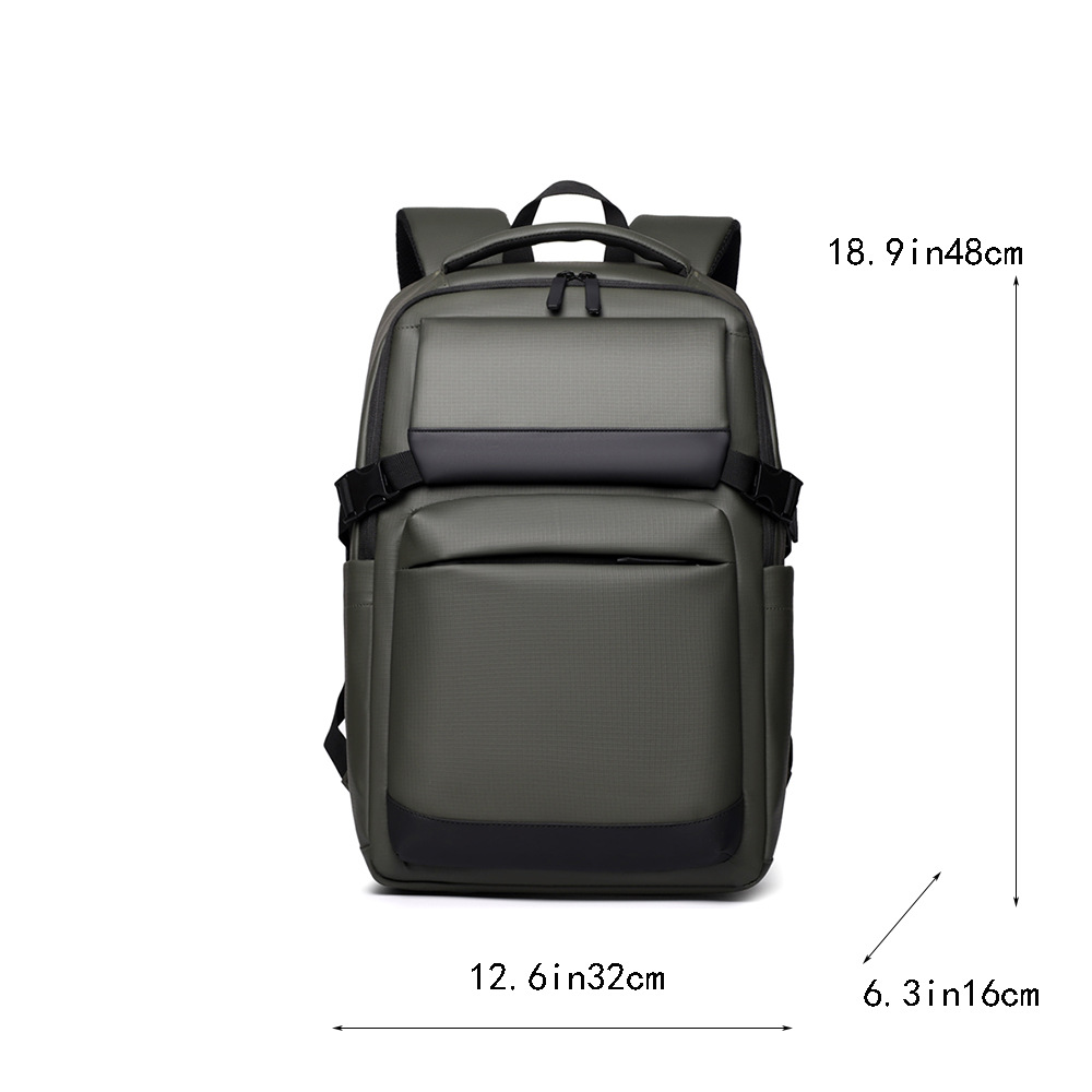 2024 nuevo transfronterizo simple película de cuero hombre mochila de hombro conveniente viaje de negocios bolsa de computadora de estudiantes a prueba de derrames