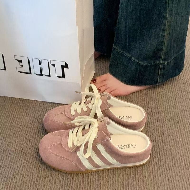 Pink Closed-Toe For Women, Outdoor Wear, Internet Celebrity Hot Fashion, Casual Lace-Up German Training Shoes,_vogvips.com