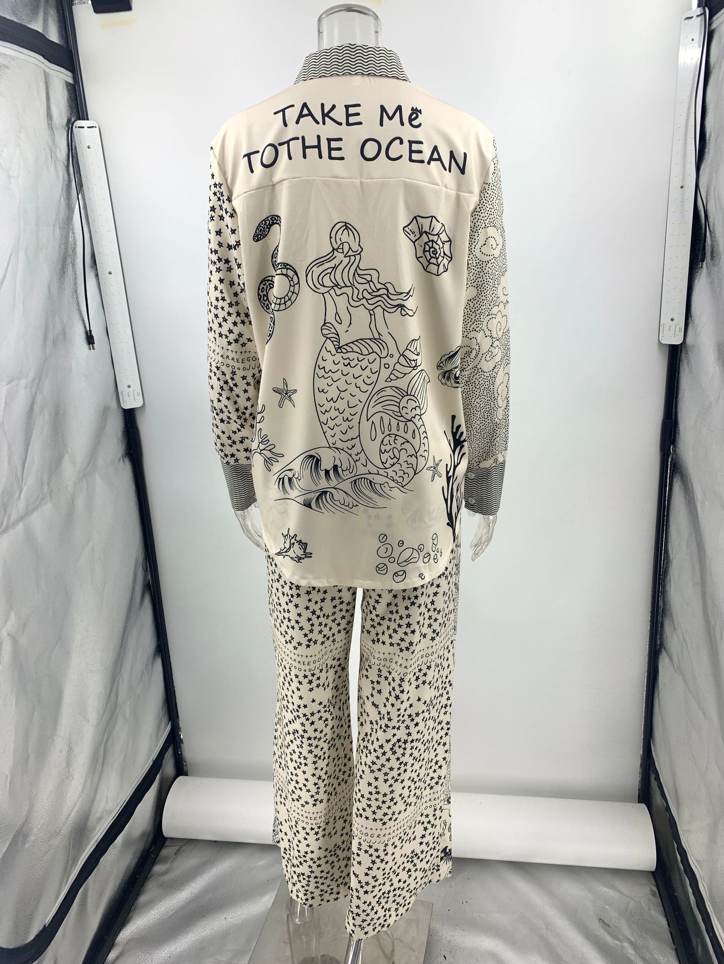 Women's Gender Casual, Marine Style, Streetwear Style Holiday Daily Selfie Women's Casual Marine Style Streetwear Animal Polyester Pant Co-ord Set Pants Sets