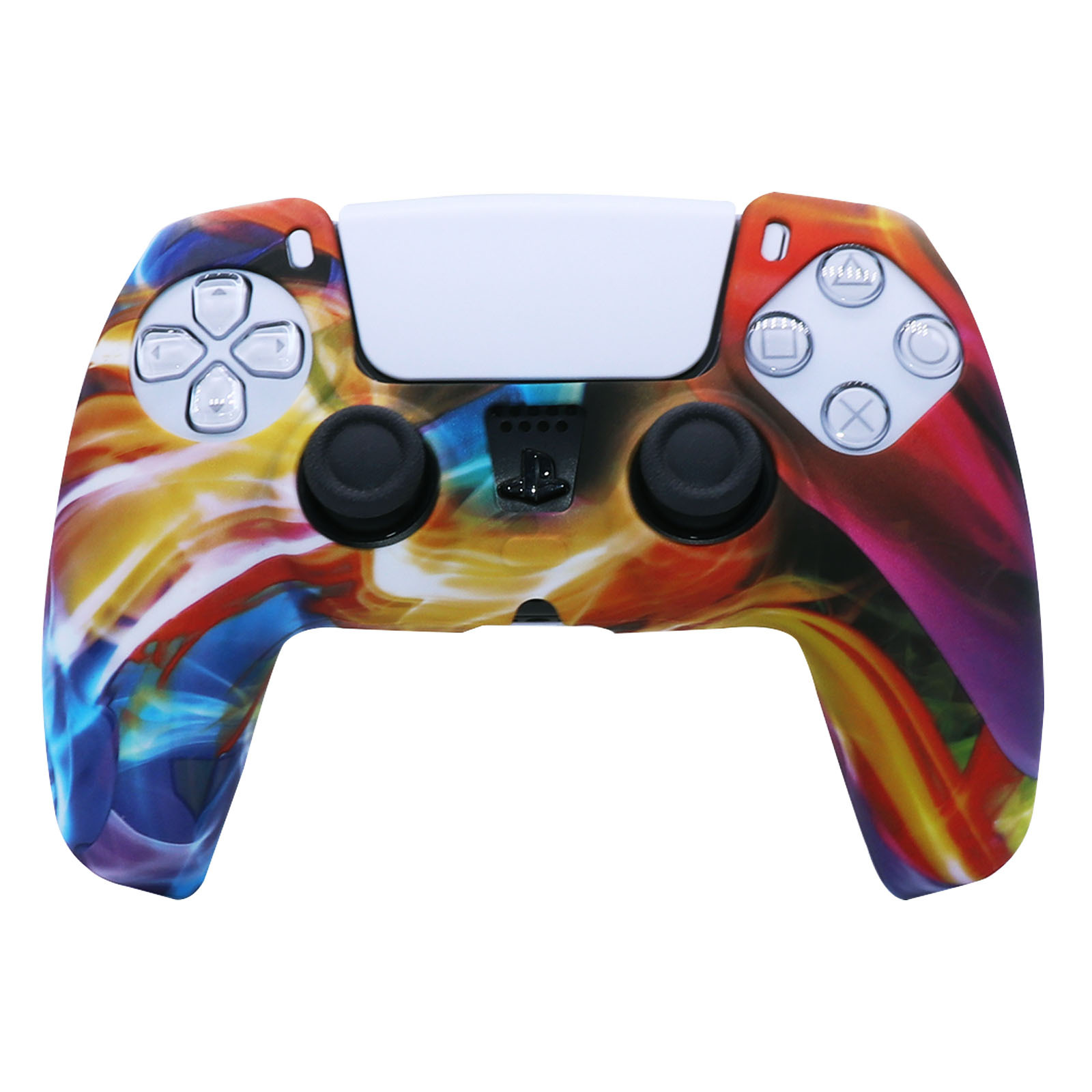PS5 funda de silicona GamePad funda de silicona camuflaje marca de agua funda protectora aceite spray sensación acuarela caso PS5 Accesorios