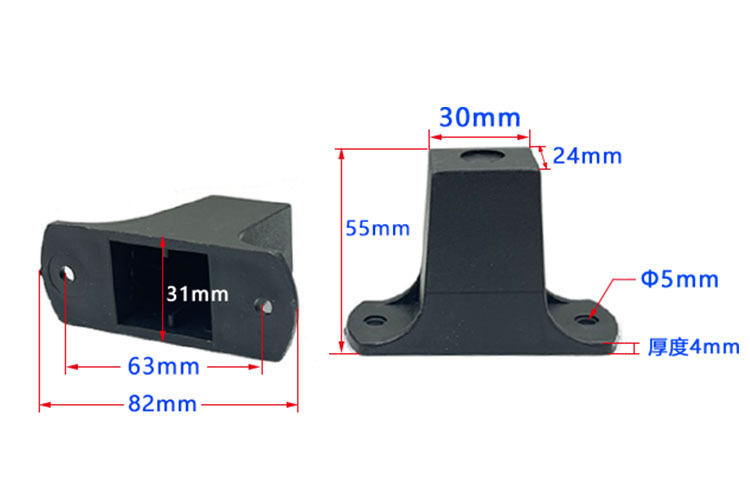 Fuente de la fábrica accesorios de equipaje móvil tirón caja de la batería del altavoz pie pad pie Pie de plástico endurecido tirar varilla pie