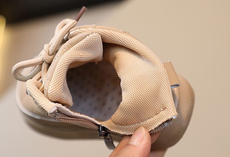 Bottes courtes britanniques pour bébé fille, édition automne 2024, nouvelle collection, motif à carreaux, fermeture éclair latérale_voghion.com