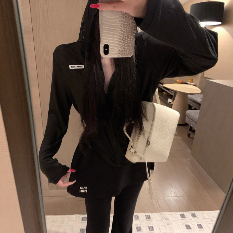 mi u 打底衫蕾丝连帽防晒衣T恤女25早秋8月新品微透薄款长袖外套|undefined