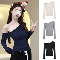 Pure Desire Hot Girl Slim Fit футболка с открытыми плечами и длинными рукавами, женская ранняя осенняя дизайнерская универсальная нижняя рубашка, студенческий топ