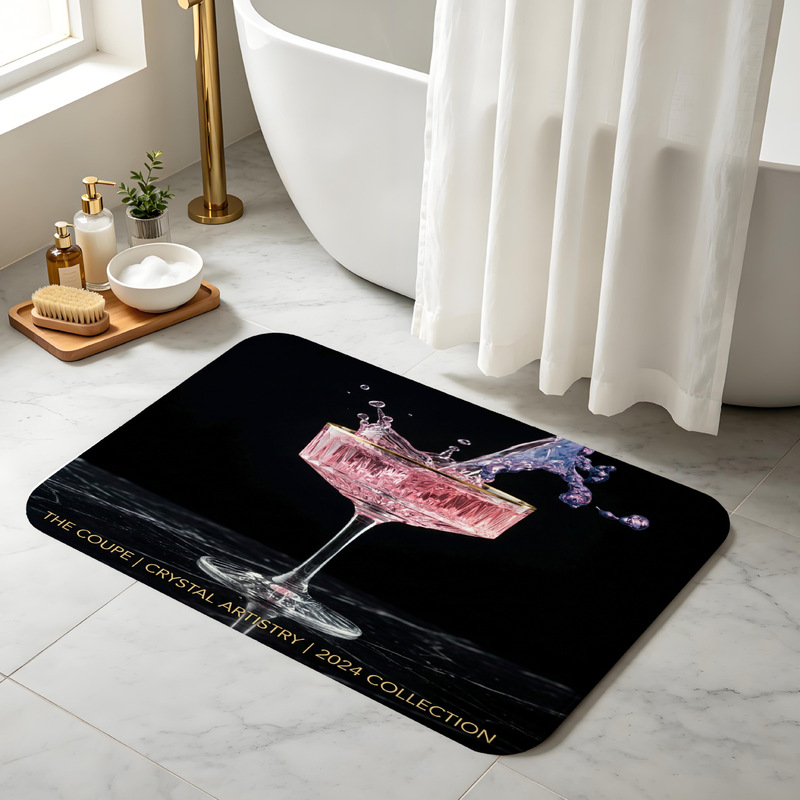 Luxurious pink champagne-colored bathroom mat, water-absorbent and non-slip floor mat for the restroom, high-end entrance doormat Luxurious pink champagne-colored bathroom mat, water-absorbent and non-slip floor mat for the restroom, high-end entrance doormat