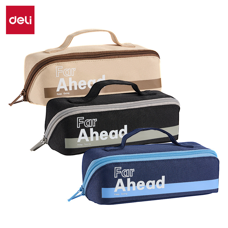 Déli BC474 / BC478 / BC479 bolsas de bolígrafo compuestas de doble cremallera de viento deportivo bolsas de papelería de estudiantes