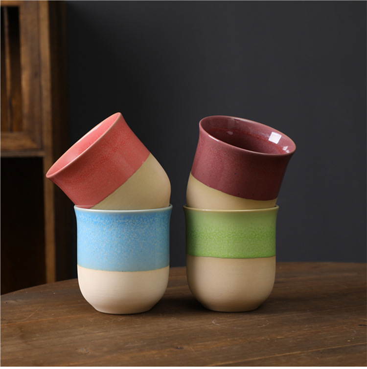 Vintage Ceramic Tea Bowl Japanese Style Espresso Cup Rustic_voghion.com