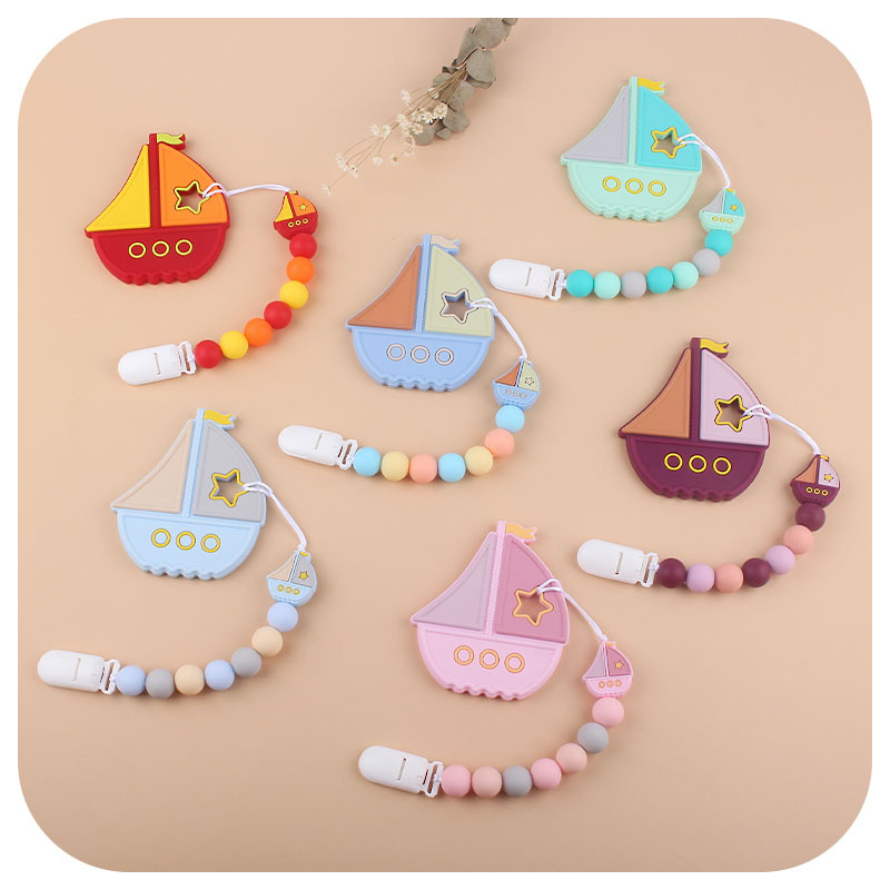 Bebé colorido de silicona vela juguete mordedor bebé Cadena de chupete de silicona AliExpress Venta caliente teether traje