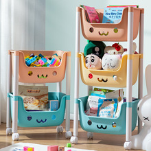 家用置物架货架客厅房间书架零食架儿童卡通玩具整理收纳架小推车