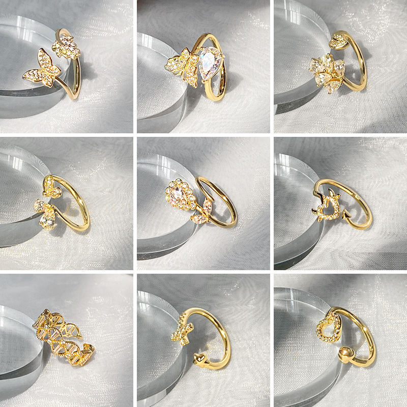 Xuping Anillo abierto estilo retro europeo – diseño minimalista, ajustable, estilo coreano