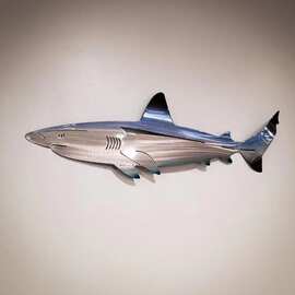 跨境Sharksteelartdecoration鲨鱼不锈钢艺装饰品壁挂装饰壁挂式