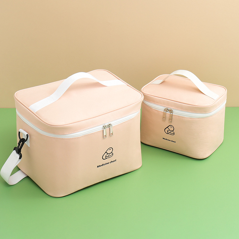Bolsa de almacenamiento de medicamentos de doble capa de gran capacidad para viajes de negocios paquete de primeros auxilios casero paquete de medicina de emergencia paquete médico de prevención de epidemias