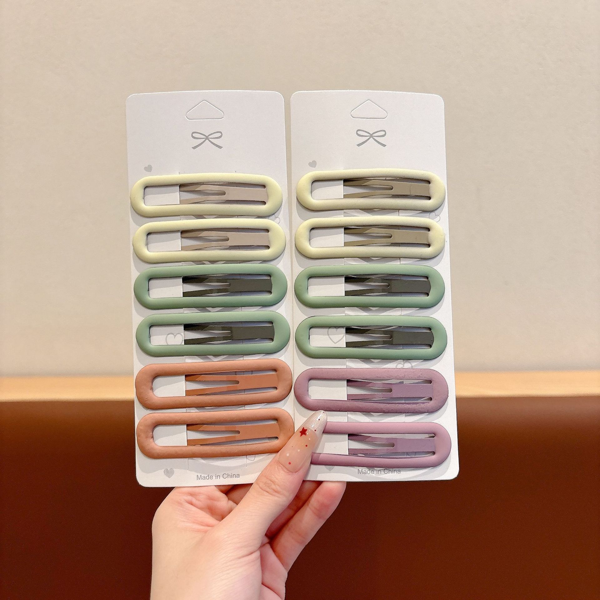 Largo color Morandi esmaltado clip BB niñas clip de cabello simple clip de cabello al por mayor clip de cabello