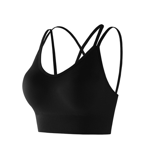 Wato Miback Sports Bra All-in-one shockproof fitness vest-style fixed cup high-strength push-up sports bra