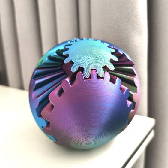 3D printing cross-border explosion gear ball rotating ball hot decompression ball can be active fun integrated gear ball
