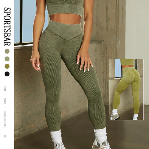 Cross-border European and American tight-fitting seamless exercise underwear outdoor running sweat-absorbing shock-absorbing anti-hanging yoga set