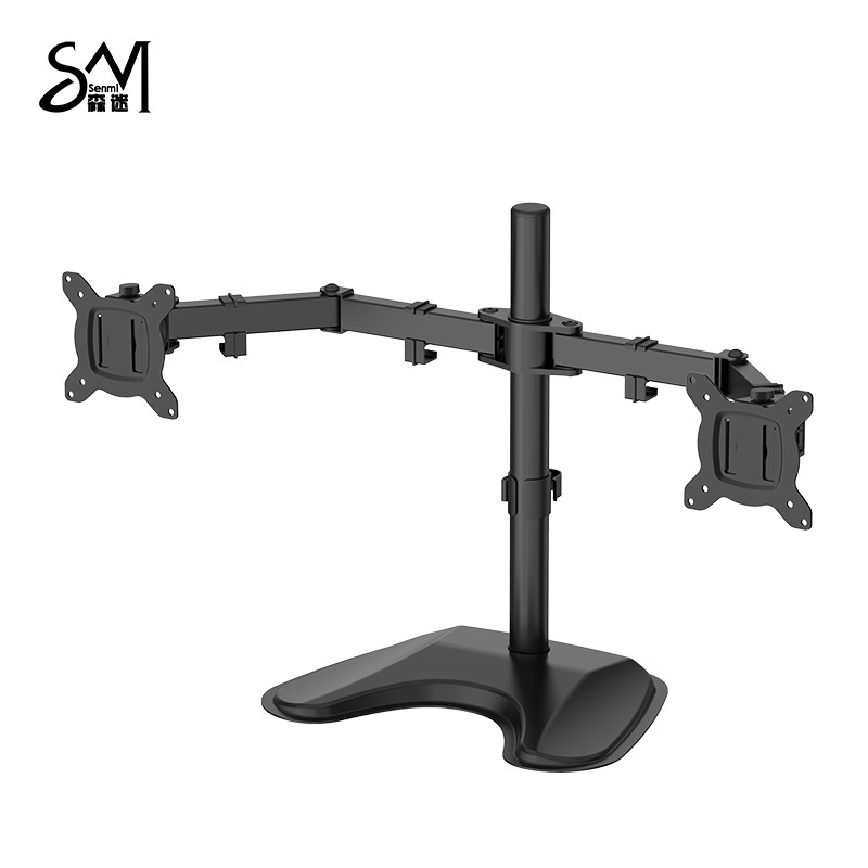 新しい 13-32inch デュアルスクリーンコンピュータモニタースタンドデスクトップスタンドスクリーンデュアルセクションアーム回転コンピュータスタンド|undefined