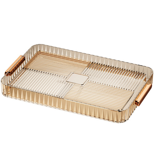 Light luxury home living room drain tray plastic cup holder camping picnic transparent tea tray with drain cup drain tray