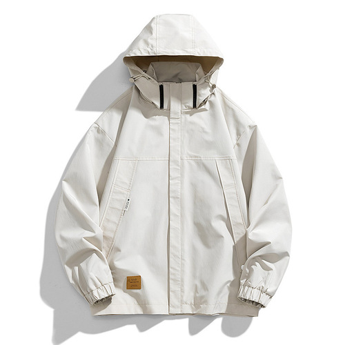 Men's Large Loose Casual Running and Hiking Jacket with Windproof, Waterproof, Fleece Lining, and Thickened Outerwear for Autumn