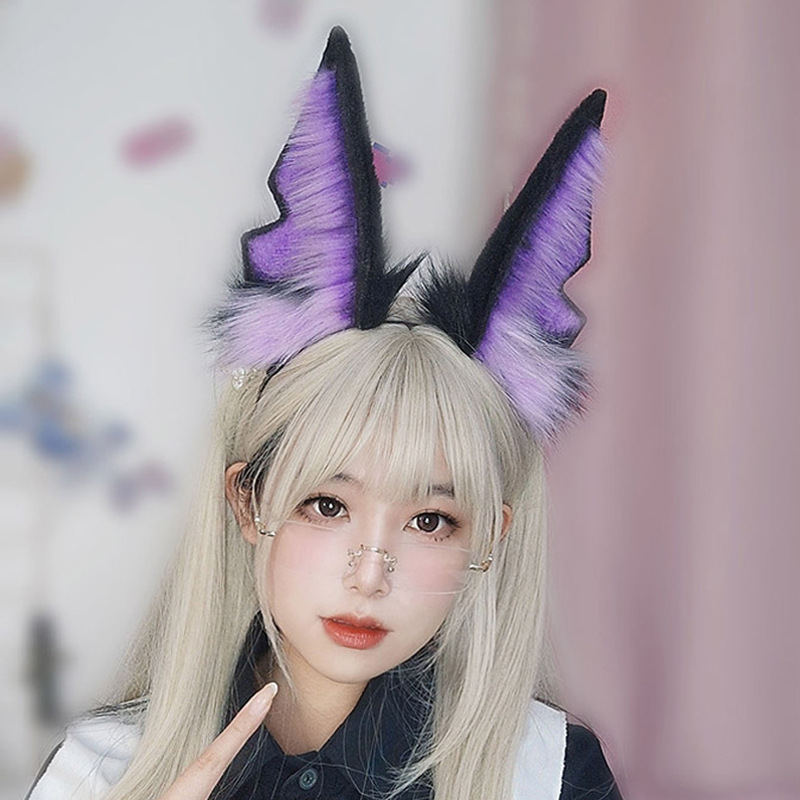 Anubis diadema Lobo B en stock accesorios de cosplay tocado felpa accesorios para el cabello simulación bestia diadema del oído