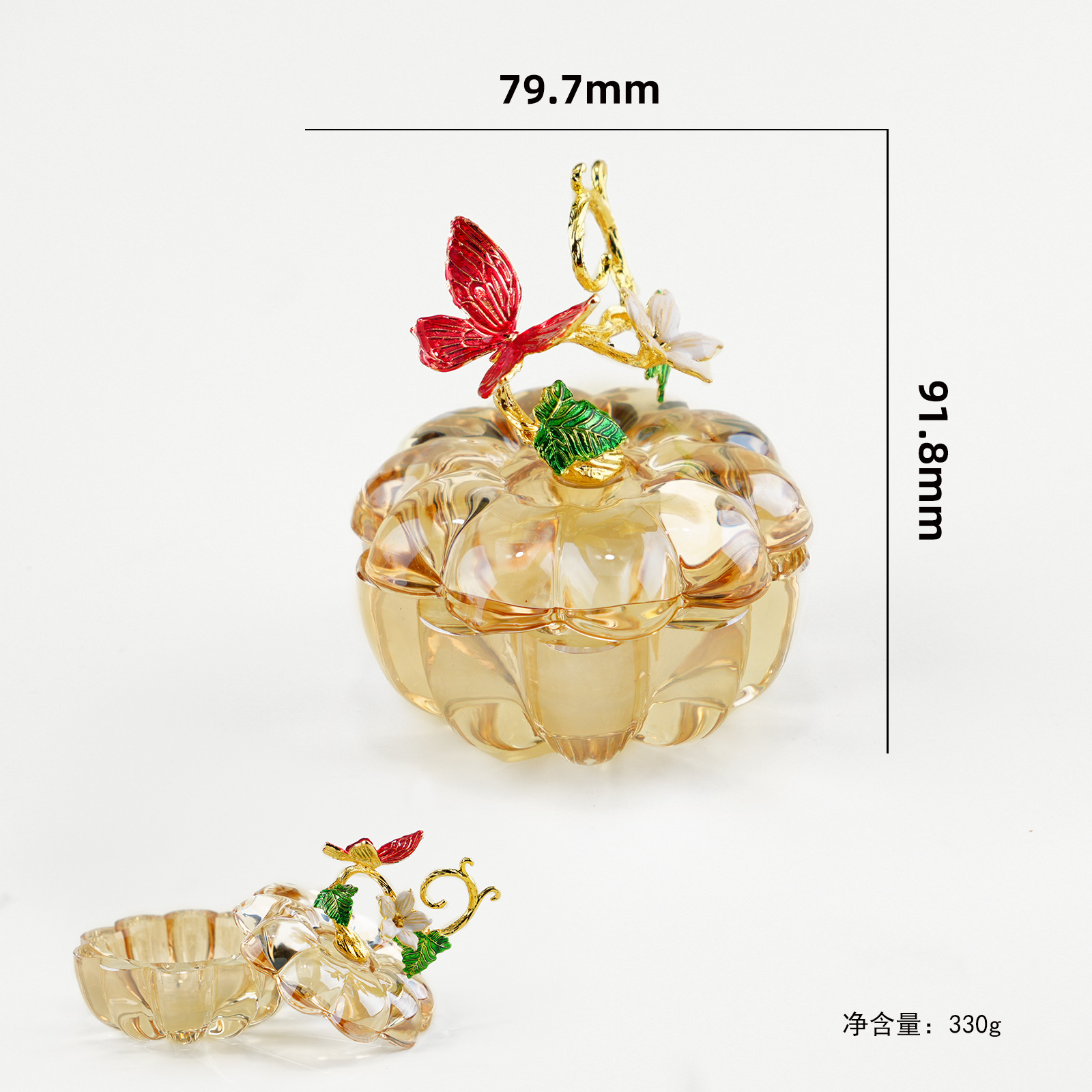 Taza de cristal de manicura gradiente de alta calidad calabaza granada caja de joyería joyería de cristal almacenamiento al por mayor