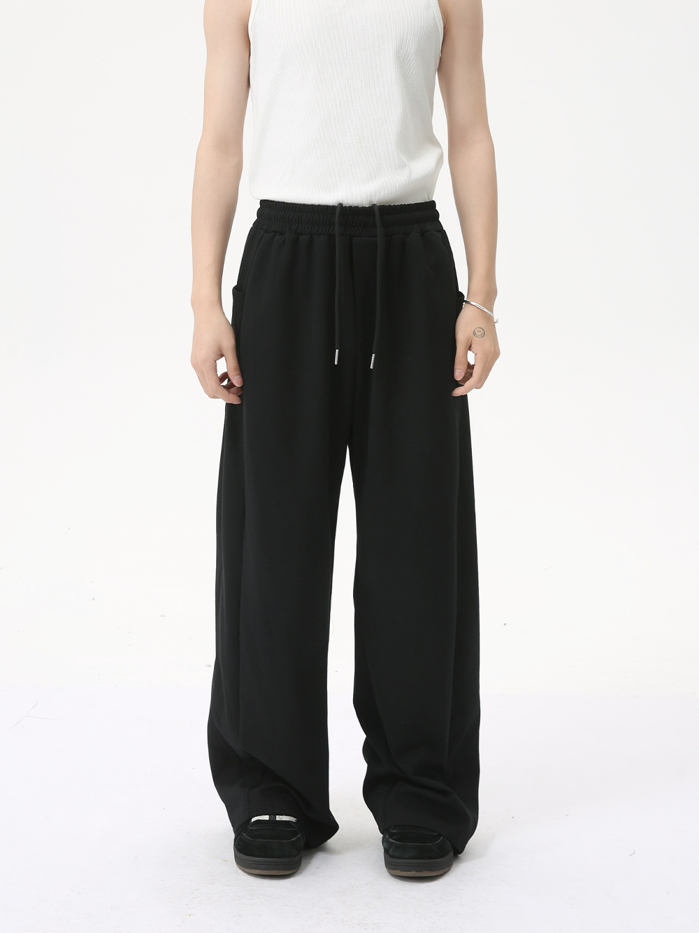 MTLCLOTHES para hombre | Coreano simple espacio botón de algodón cuello alto color sólido casual todo fósforo traje deportivo de moda