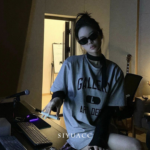 Jennie's style Korean sweet and cool black silk scarf, long lazy style, relaxed sense of internet celebrity fringe scarf accessory