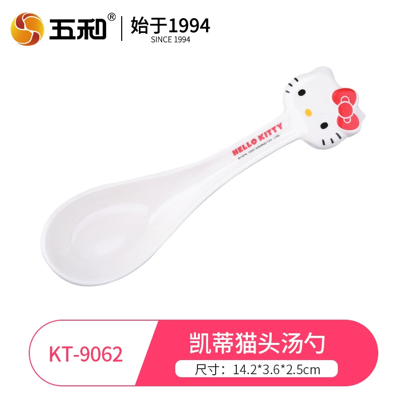 Hello kitty, подлинная посуда для кормления детская творческая милая ложка для прикорма