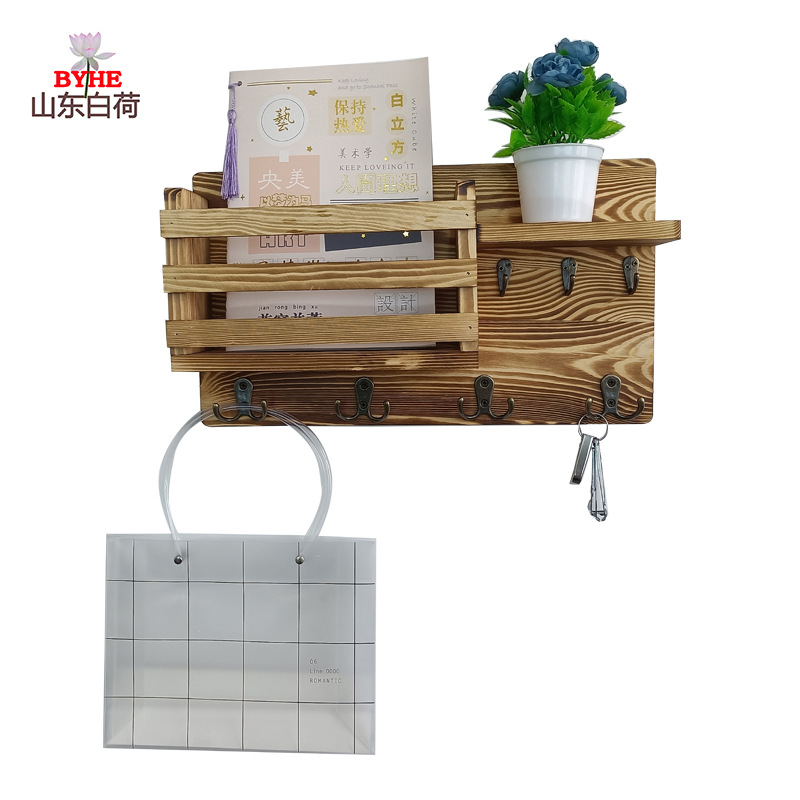 Amazon sala de estar colgante de madera pared colgante de pared estante de almacenamiento colgante de llaves de puerta de entrada marco de madera