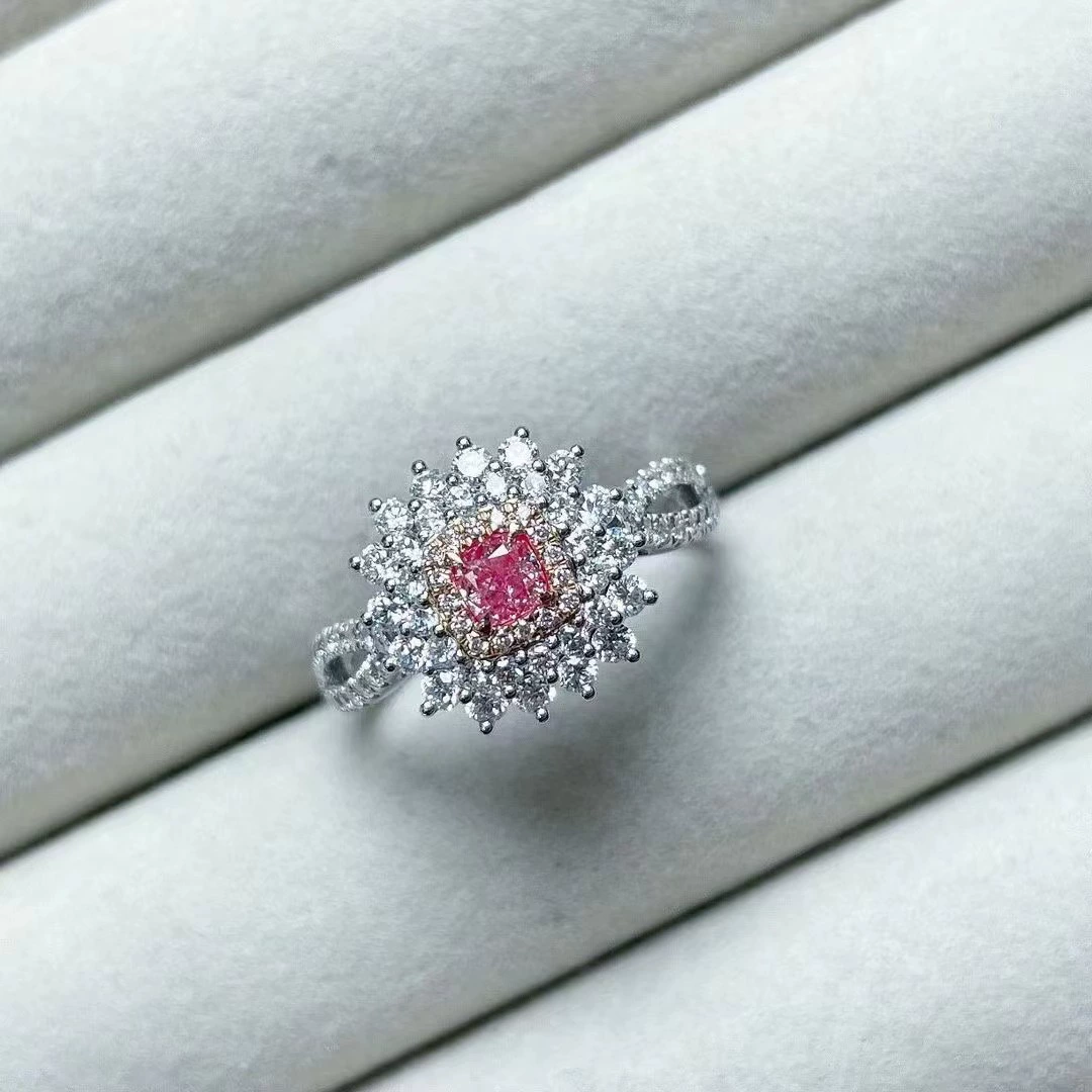 Модный минималистичный новый бриллиантовый кольцо 0.268ct18K золотое бриллиантовое кольцо ювелирные изделия женские подарки квадратное кольцо