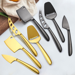 Cheese Knife 4-piece stainless steel suit gift Square knife butter scraper butter knife tool spatula with holes dual-use