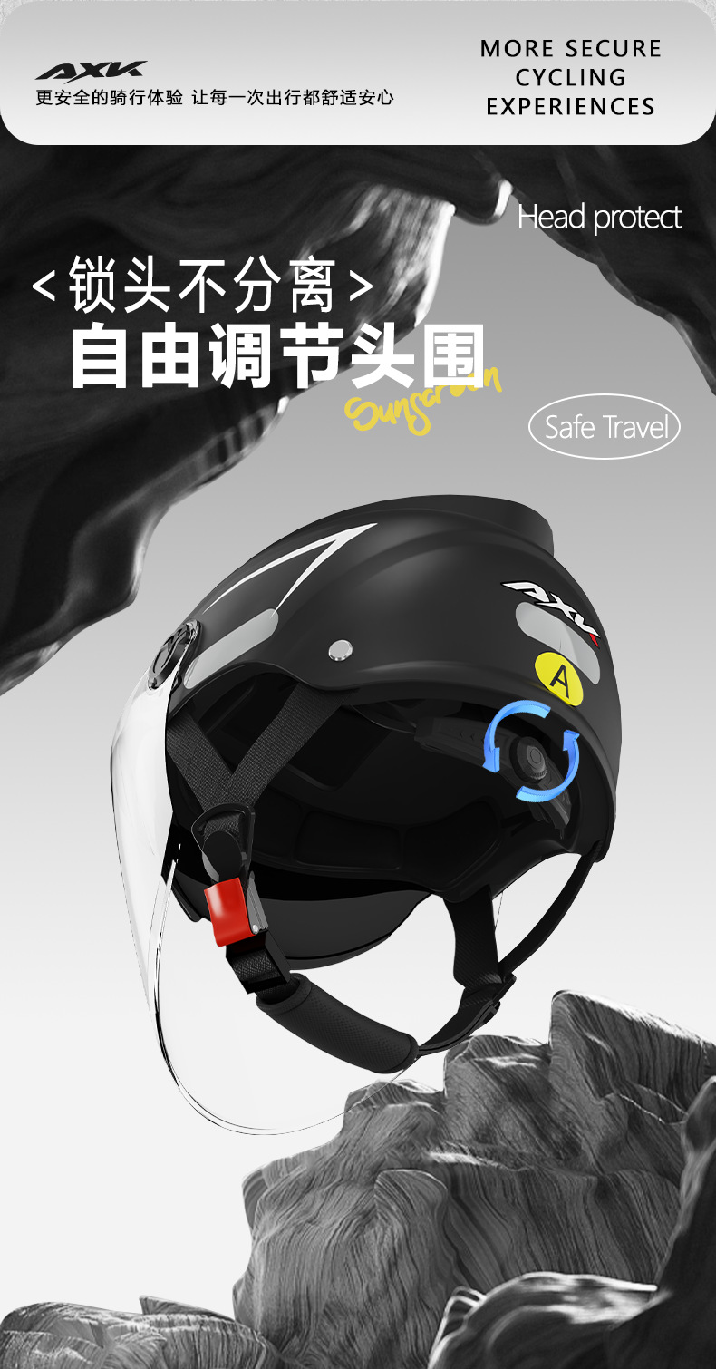 Suitable for New National Standard 3C Certified Electric Motorcycle Helmets for Men, Summer Sun Protection Battery Cars for Women, Universal for All Seasons