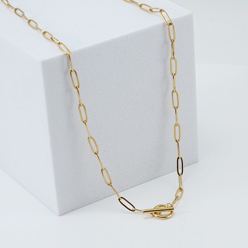Fashion Geometric Stainless Steel Necklace Gold Plated Stainless Steel Necklaces display picture 4